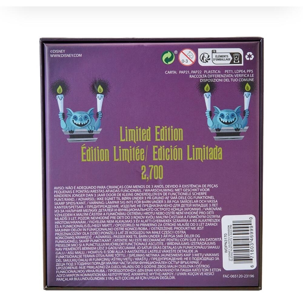 Loungefly Disney Haunted Mansion Sliding Portraits 3 Inch Pin - Picture 3 of 7